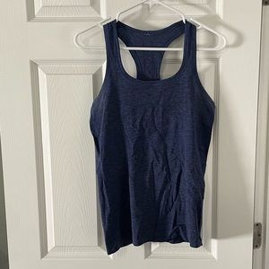 Lululemon swiftly tech racerback tank, heather blue, size 8